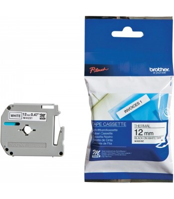 Brother Genuine MK221 Black on White Labelling Tape – 9mm wide