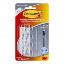 Command Clips Round Cord 17017CLR Clear Pk/4