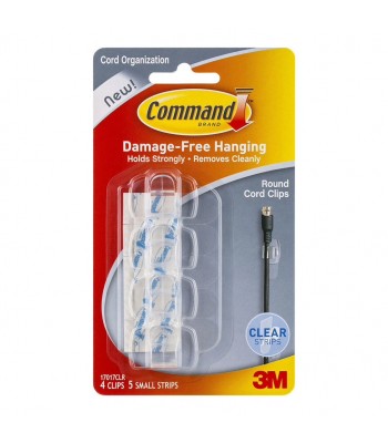 Command Clips Round Cord 17017CLR Clear Pk/4