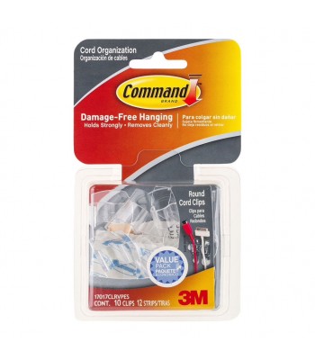 Command Clips Round Cord 17017CLR-VP Clear Value Pk/10
