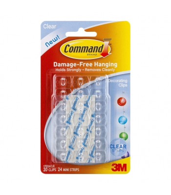 Command Clips Decorating 17026CLR Clear Pk/20