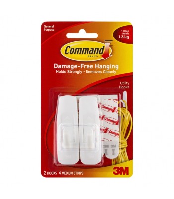 Command Hook 17001 Medium White Pk/2
