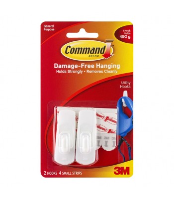 Command Hook 17002 Small White Pk/2