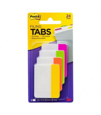 3M Post-it Filing Tabs 686-PLOY 50x38mm Bright Pack of 4
