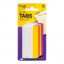 3M Post-It Filing Tab Durable 686-PLOY-3 Pink Lime Orange Yellow Straight 75mm