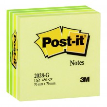3M Post-It Notes Memo Cube 2028-G Green 12Pads/Box