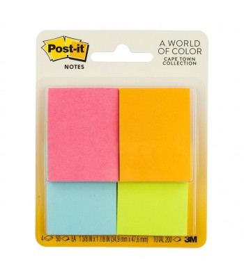 Post-it Notes 653-4AF Mini Page Markers 36x48mm 50 sheet pads Pkt/4