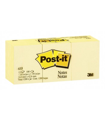 3M Post-It Notes Yellow 653-Y 35X48mm Standard