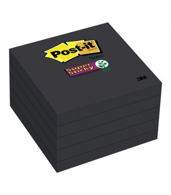 3M Post-It Super Sticky Notes 654-5SSSC 76X76mm Black Pkt/5