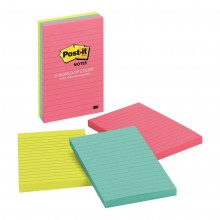 3M Post-It Note 660-3AN Assorted Capetown Colours Lined 101X152mm Pkt/3