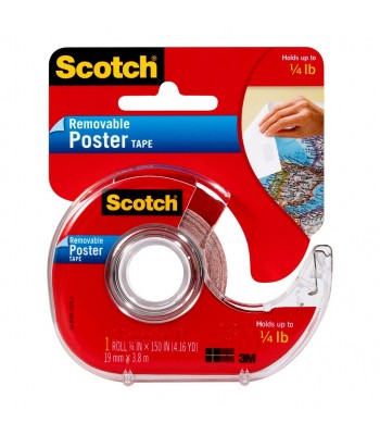 Scotch Poster Tape Removable 109 19mmx3.8m on dispenser