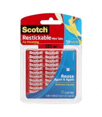 Scotch Restickable Mounting Tabs R103 13x13mm Pkt/72 tabs