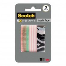 3M Scotch Expressions Washi Tape C317-3PK-SPGFL 15mm x 10m Spring Multi Pack