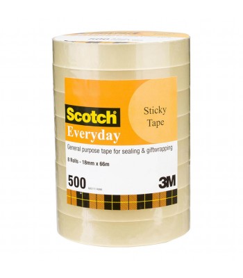 3M Scotch Tape Everyday 500 18mmx66M 8 Pack
