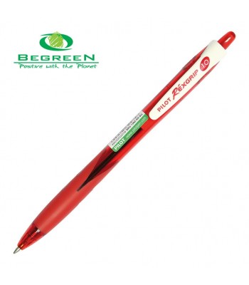 Pilot BeGreen Rexgrip Ballpoint Medium Red (BRG-10M-RR-BG) - Box 10