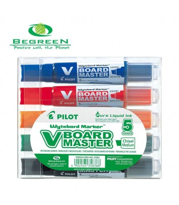 Pilot Marker V Board Chisel Medium Tip 5 Colour Pack (WBMA-VBM-MC-S5BG)