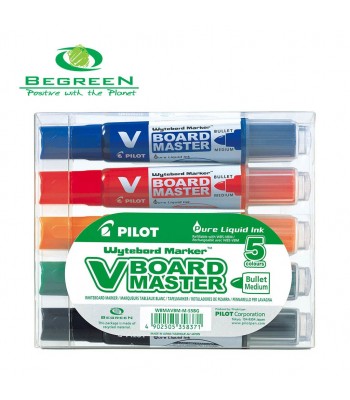 Pilot Marker V Board Bullet Medium Tip 5 Colour Pack (WBMA-VBM-MS-5BG)