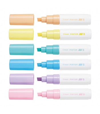 Pilot Pintor Marker Broad Asstd. Pastel 6Pk