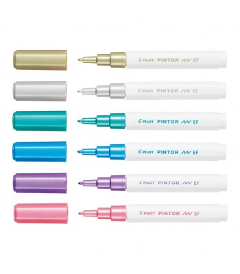 Pilot Pintor Marker Extra Fine 6 Pack - Metallic