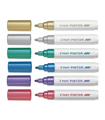 Pilot Pintor Marker Medium Asstd. Metallic 6Pk