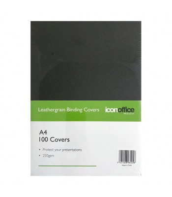 Icon Binding Covers A4 Black 250gsm Pack 100 