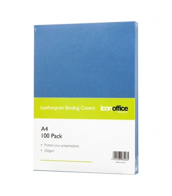 Icon Binding Covers A4 Blue 250gsm Pack 100
