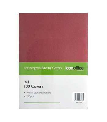 Icon Binding Covers A4 Red 250gsm Pack 100