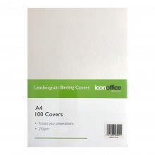Icon Binding Covers A4 White 250gsm Pack 100