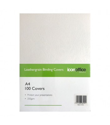 Icon Binding Covers A4 White 250gsm Pack 100