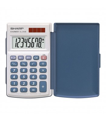Sharp EL-243SB Twin Power Pocket Calculator with Cover