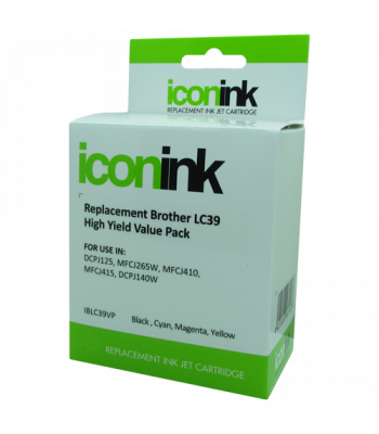 Icon Compatible Brother LC39 B/C/M/Y Inks - Value pack (4 Inks)