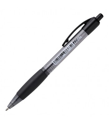 Icon Ballpoint Retractable Pen with Grip Medium Black - Box 10