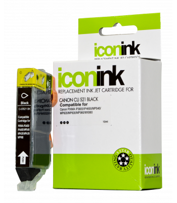 Icon Compatible Canon CLi-521 Black Ink Cartridge - 360 pages