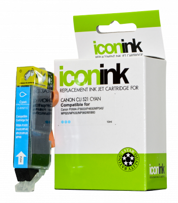 Icon Compatible Canon CLi-521 Cyan Ink Cartridge - 360 pages