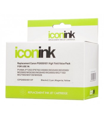 Icon Compatible Canon PGi650XL B and CLi651XL B/C/M/Y Value Pack (5 inks)