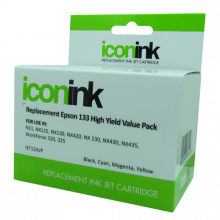 Icon Compatible Epson 133 B/C/M/Y Inks Value Pack (4 Inks)