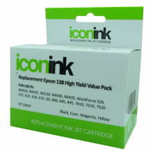 Icon Compatible Epson 138 B/C/M/Y Inks Value Pack (4 Inks)