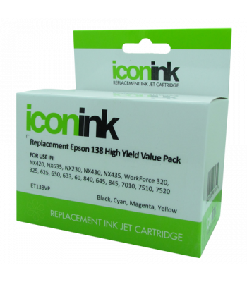 Icon Compatible Epson 138 B/C/M/Y Inks Value Pack (4 Inks)