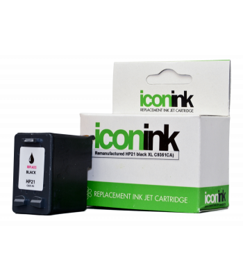 Icon Remanufactured HP No.21 Black XL Ink Cartridge (C9351CA) - 18ml