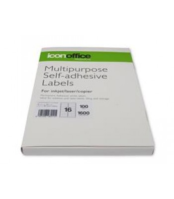 Icon A4 Adhesive Label 16 labels per page (99.1 x 34 mm) - 100 sheets