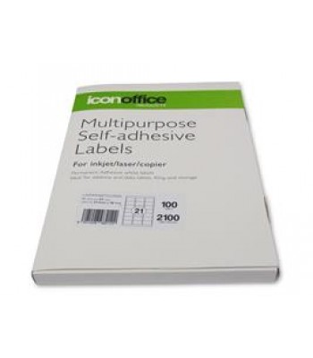 Icon A4 Adhesive Label 21 labels per page (63.5 x 38.1 mm) - 100 sheets 