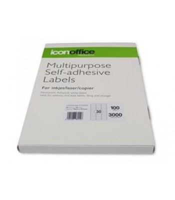 Icon A4 Adhesive Label 30 labels per page (70 x 29.7 mm) - 100 sheets 