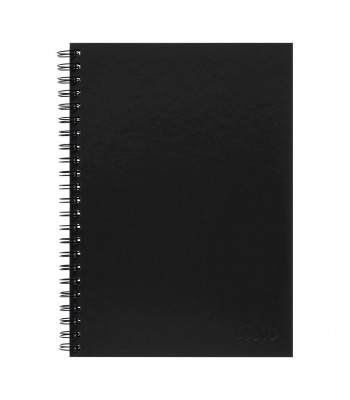 Icon Spiral Notebook A4 Hard Cover Black 200 page - Pack 3
