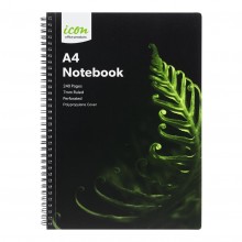 Icon Spiral Notebook A4 PP Cover Black 240 page - Pack 3