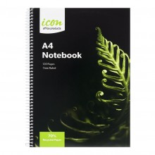 Icon Spiral Notebook A4 Soft cover 120 page, 70% Recycled - Pack 3