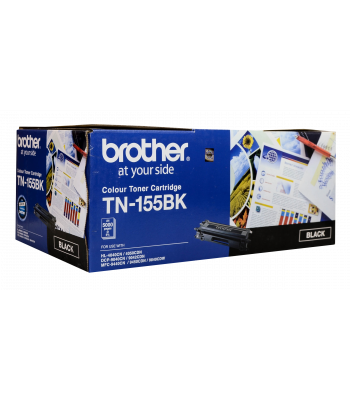 Brother Genuine TN155BK Black Toner Cartridge - High Yield - 5,000 pages