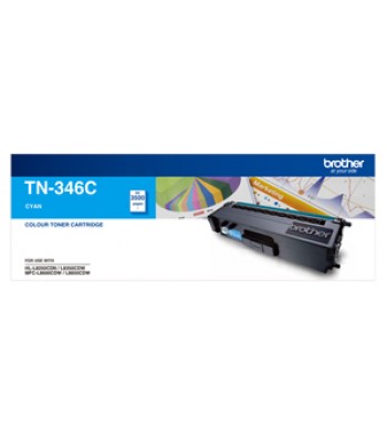 Brother Genuine TN346C Cyan High Yield Toner Cartridge - 3,500 pages