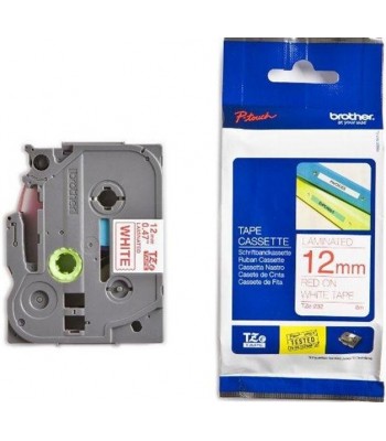 Brother Genuine TZe-232 Red on White Labelling Tape – 12mm wide, 8m long