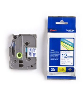 Brother Genuine TZe-233 Labelling Tape – Blue on White, 12mm wide, 8m long