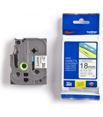 Brother Genuine TZe-241 Labelling Tape – Black on White, 18mm wide, 8m long